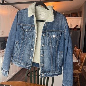 Women’s Lucky Brand Sherpa Lined Denim Trucker Jacket